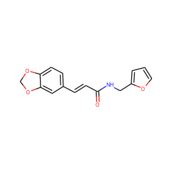 O=C(/C=C/c1ccc2c(c1)OCO2)NCc1ccco1 ZINC000000369356