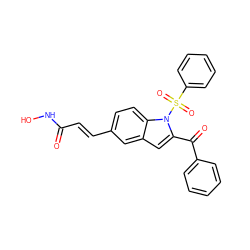 O=C(/C=C/c1ccc2c(c1)cc(C(=O)c1ccccc1)n2S(=O)(=O)c1ccccc1)NO ZINC000028713172