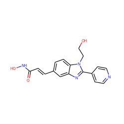 O=C(/C=C/c1ccc2c(c1)nc(-c1ccncc1)n2CCO)NO ZINC000147783750