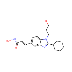 O=C(/C=C/c1ccc2c(c1)nc(C1CCCCC1)n2CCCO)NO ZINC000040407050