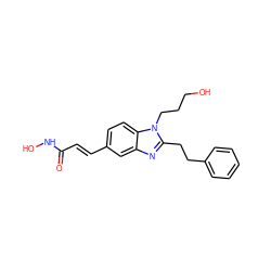 O=C(/C=C/c1ccc2c(c1)nc(CCc1ccccc1)n2CCCO)NO ZINC000034554330