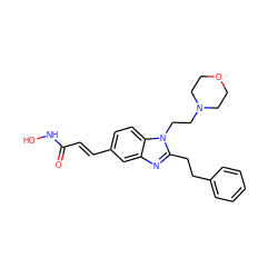 O=C(/C=C/c1ccc2c(c1)nc(CCc1ccccc1)n2CCN1CCOCC1)NO ZINC000036425469