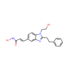 O=C(/C=C/c1ccc2c(c1)nc(CCc1ccccc1)n2CCO)NO ZINC000034504676