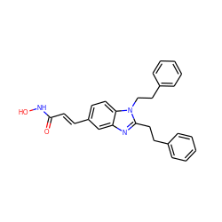 O=C(/C=C/c1ccc2c(c1)nc(CCc1ccccc1)n2CCc1ccccc1)NO ZINC000045496351