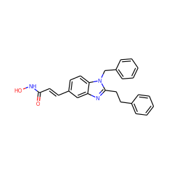 O=C(/C=C/c1ccc2c(c1)nc(CCc1ccccc1)n2Cc1ccccc1)NO ZINC000034544902