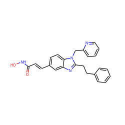 O=C(/C=C/c1ccc2c(c1)nc(CCc1ccccc1)n2Cc1ccccn1)NO ZINC000040950613