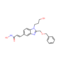 O=C(/C=C/c1ccc2c(c1)nc(COCc1ccccc1)n2CCCO)NO ZINC000040828496