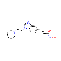 O=C(/C=C/c1ccc2c(c1)ncn2CCN1CCCCC1)NO ZINC000038355791