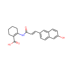 O=C(/C=C/c1ccc2cc(O)ccc2c1)NC1=C(C(=O)O)CCCC1 ZINC000169332048