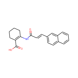 O=C(/C=C/c1ccc2ccccc2c1)NC1=C(C(=O)O)CCCC1 ZINC000169332047