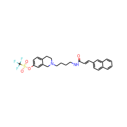 O=C(/C=C/c1ccc2ccccc2c1)NCCCCN1CCc2ccc(OS(=O)(=O)C(F)(F)F)cc2C1 ZINC000043099978