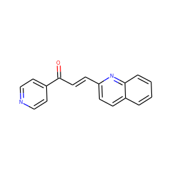 O=C(/C=C/c1ccc2ccccc2n1)c1ccncc1 ZINC000103235314