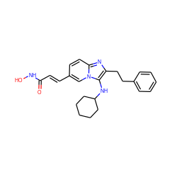 O=C(/C=C/c1ccc2nc(CCc3ccccc3)c(NC3CCCCC3)n2c1)NO ZINC000136773235