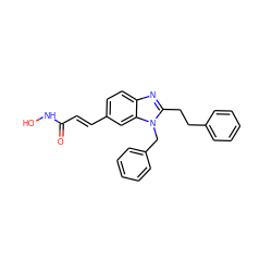 O=C(/C=C/c1ccc2nc(CCc3ccccc3)n(Cc3ccccc3)c2c1)NO ZINC000038308514