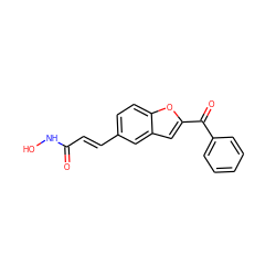 O=C(/C=C/c1ccc2oc(C(=O)c3ccccc3)cc2c1)NO ZINC000028713206