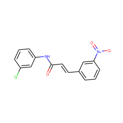 O=C(/C=C/c1cccc([N+](=O)[O-])c1)Nc1cccc(Cl)c1 ZINC000000041699