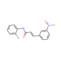 O=C(/C=C/c1cccc([N+](=O)[O-])c1)Nc1ccccc1Br ZINC000000514179