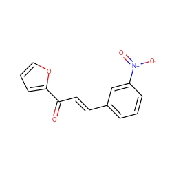 O=C(/C=C/c1cccc([N+](=O)[O-])c1)c1ccco1 ZINC000004774927