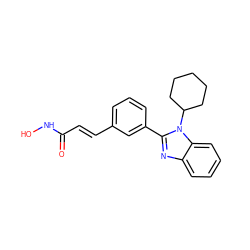 O=C(/C=C/c1cccc(-c2nc3ccccc3n2C2CCCCC2)c1)NO ZINC000049088932