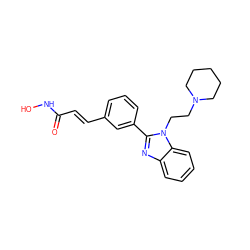 O=C(/C=C/c1cccc(-c2nc3ccccc3n2CCN2CCCCC2)c1)NO ZINC000049089511