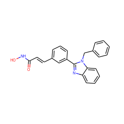 O=C(/C=C/c1cccc(-c2nc3ccccc3n2Cc2ccccc2)c1)NO ZINC000049125714