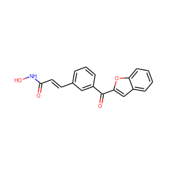 O=C(/C=C/c1cccc(C(=O)c2cc3ccccc3o2)c1)NO ZINC000028713166