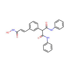 O=C(/C=C/c1cccc(C(C(=O)Nc2ccccc2)C(=O)Nc2ccccc2)c1)NO ZINC000027087280