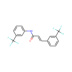 O=C(/C=C/c1cccc(C(F)(F)F)c1)Nc1cccc(C(F)(F)F)c1 ZINC000001191257