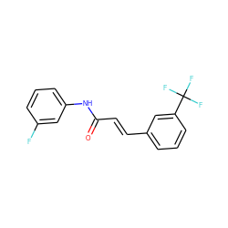 O=C(/C=C/c1cccc(C(F)(F)F)c1)Nc1cccc(F)c1 ZINC000006152393