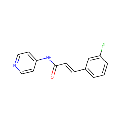 O=C(/C=C/c1cccc(Cl)c1)Nc1ccncc1 ZINC000000476892