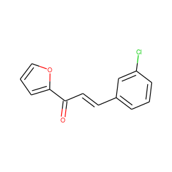 O=C(/C=C/c1cccc(Cl)c1)c1ccco1 ZINC000071924270