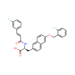 O=C(/C=C/c1cccc(F)c1)N[C@@H](Cc1ccc2cc(OCc3ccccc3F)ccc2c1)C(=O)O ZINC000072179207