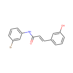 O=C(/C=C/c1cccc(O)c1)Nc1cccc(Br)c1 ZINC000072118272