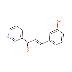 O=C(/C=C/c1cccc(O)c1)c1cccnc1 ZINC000005864856