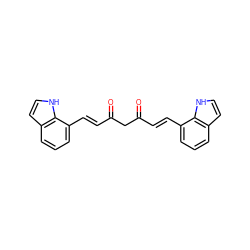 O=C(/C=C/c1cccc2cc[nH]c12)CC(=O)/C=C/c1cccc2cc[nH]c12 ZINC000140143503