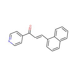 O=C(/C=C/c1cccc2ccccc12)c1ccncc1 ZINC000004977136