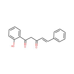 O=C(/C=C/c1ccccc1)CC(=O)c1ccccc1O ZINC000100469099