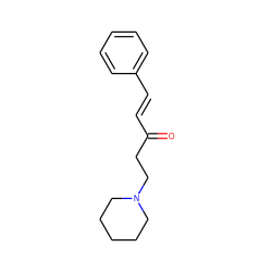 O=C(/C=C/c1ccccc1)CCN1CCCCC1 ZINC000001671891