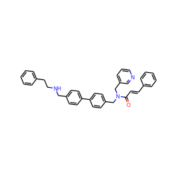 O=C(/C=C/c1ccccc1)N(Cc1ccc(-c2ccc(CNCCc3ccccc3)cc2)cc1)Cc1cccnc1 ZINC000006717691