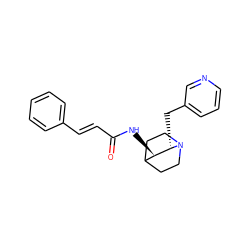 O=C(/C=C/c1ccccc1)N[C@@H]1C2CCN(CC2)[C@H]1Cc1cccnc1 ZINC000035846080