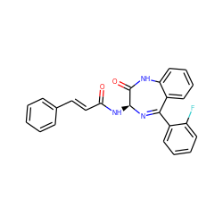 O=C(/C=C/c1ccccc1)N[C@@H]1N=C(c2ccccc2F)c2ccccc2NC1=O ZINC000013601777