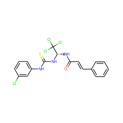 O=C(/C=C/c1ccccc1)N[C@H](NC(=S)Nc1cccc(Cl)c1)C(Cl)(Cl)Cl ZINC000002682897