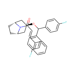 O=C(/C=C/c1ccccc1)N1[C@H]2CC[C@@H]1C[C@@H](OC(c1ccc(F)cc1)c1ccc(F)cc1)C2 ZINC000103224258