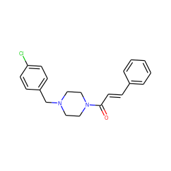 O=C(/C=C/c1ccccc1)N1CCN(Cc2ccc(Cl)cc2)CC1 ZINC000015698668