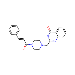 O=C(/C=C/c1ccccc1)N1CCN(Cc2nc3ccccc3c(=O)[nH]2)CC1 ZINC000019368495