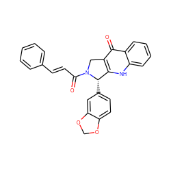 O=C(/C=C/c1ccccc1)N1Cc2c([nH]c3ccccc3c2=O)[C@@H]1c1ccc2c(c1)OCO2 ZINC000013559271