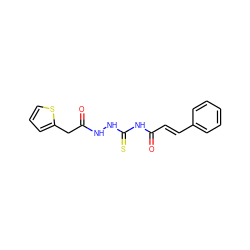 O=C(/C=C/c1ccccc1)NC(=S)NNC(=O)Cc1cccs1 ZINC000002316664