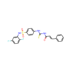 O=C(/C=C/c1ccccc1)NC(=S)Nc1ccc(S(=O)(=O)Nc2cc(F)ccc2F)cc1 ZINC000027556725