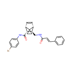 O=C(/C=C/c1ccccc1)NC[C@H]1[C@H](C(=O)Nc2ccc(Br)cc2)[C@@H]2C=C[C@H]1C21CC1 ZINC000168442972