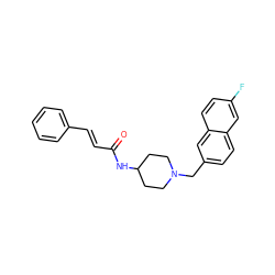 O=C(/C=C/c1ccccc1)NC1CCN(Cc2ccc3cc(F)ccc3c2)CC1 ZINC000029123377